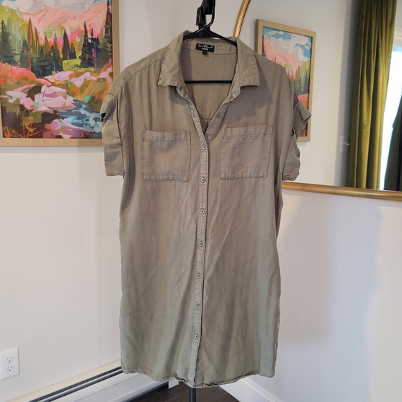 Velvet Heart Dresses & Skirts - VELVET HEART Button Down Shirt Dress Olive Green Size L